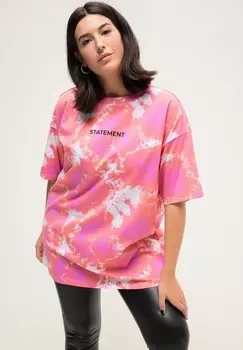 Футболка с принтом BATIK STATEMENT RUNDHALS HALBARM Studio Untold, светло-розовый