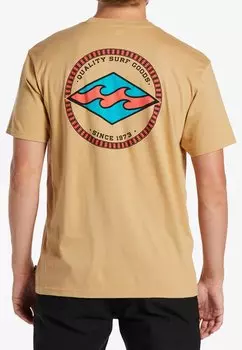 Футболка с принтом Billabong, горчичный