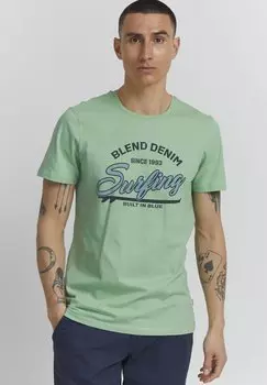 Футболка с принтом Blend, серый деним