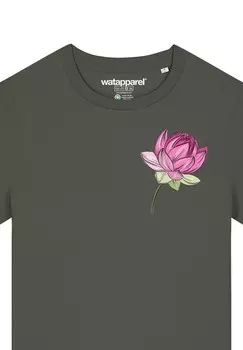 Футболка с принтом BLUME watapparel, хаки