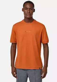 Футболка с принтом BOGGI MILANO S.CAF HIGH-PERFORMANCE PIQU T-SHIRT S.CAF HIGH-PERFORMANCE PIQU T-SHIRT Boggi Milano, оранжевый