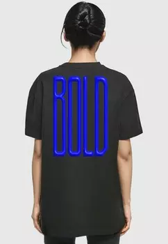Футболка с принтом BOLD OVERSIZED Merchcode, черный