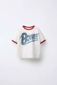 Футболка с принтом bowie ZARA, экрю