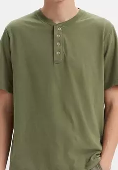 Футболка с принтом Button Henley Levi's, голубовато-оливковый