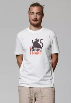 Футболка с принтом CAT watapparel, белый