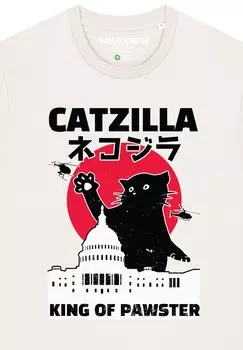 Футболка с принтом CATZILLA watapparel, белый