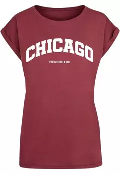 Футболка с принтом CHICAGO WORDING Merchcode, цвет Mottled Dark Red