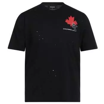 Футболка с принтом Click Leaf Dsquared2, черный