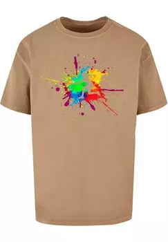 Футболка с принтом COLOR SPLASH PLAYER ACID WASHED Merchcode, бежевый
