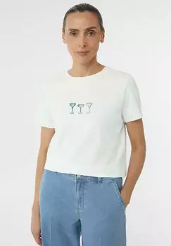 Футболка с принтом comma, белый