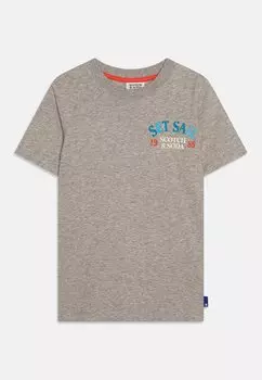 Футболка с принтом CONVERSION ARTWORK Scotch & Soda, цвет grey melange