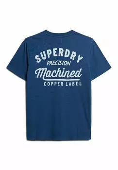 Футболка с принтом COPPER LABEL CHEST GRAPHIC Superdry, синий