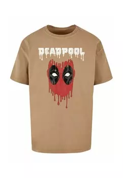 Футболка с принтом DEADPOOL DRIPPING HEAD ABSOLUTE CULT, бежевый