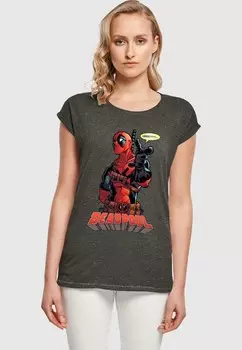 Футболка с принтом DEADPOOL HEY YOU ABSOLUTE CULT, темно-серый