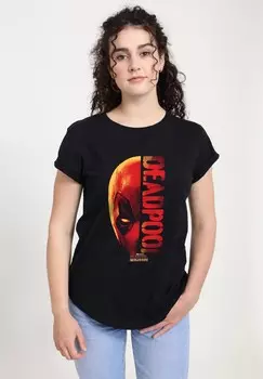 Футболка с принтом DEADPOOL WOLVERINE HALF Marvel, черный