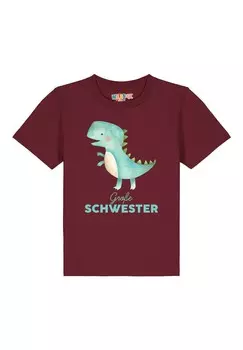 Футболка с принтом DINOSAURIER 03 GROSSE watapparel, темно-красный