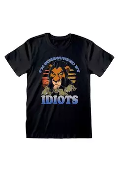 Футболка с принтом DISNEY LION KING SURROUNDED BY IDIOTS Henry Tiger, черный