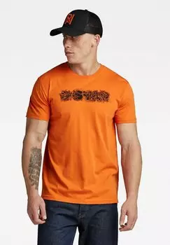 Футболка с принтом DISTRESSED LOGO G-Star, цвет orange
