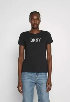 Футболка с принтом DKNY, черный