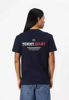 Футболка с принтом DNA GRAPHIC TEE Tommy Jeans, темно-синий