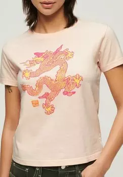 Футболка с принтом DRAGON Superdry, розовый