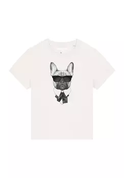 Футболка с принтом EIN FESCHER HUND watapparel, белый