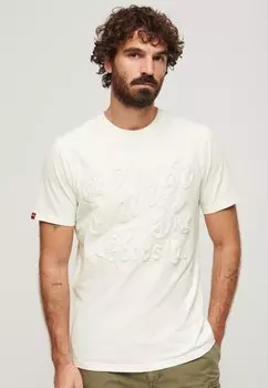 Футболка с принтом EMBOSSED ARCHIVE GRAPHIC Superdry, цвет winter white