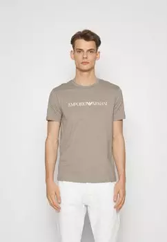 Футболка с принтом Emporio Armani, коричневый