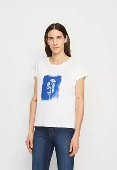 Футболка с принтом Esprit, белый