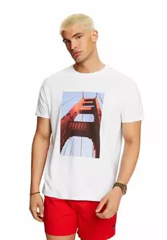 Футболка с принтом Esprit, белый