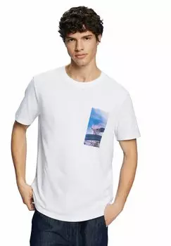 Футболка с принтом Esprit, белый