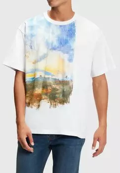 Футболка с принтом Esprit, белый