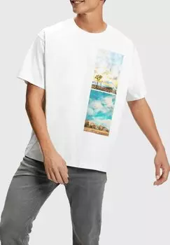 Футболка с принтом Esprit, белый