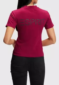Футболка с принтом Esprit, темно-красный