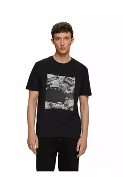 Футболка с принтом Esprit, темно-синий