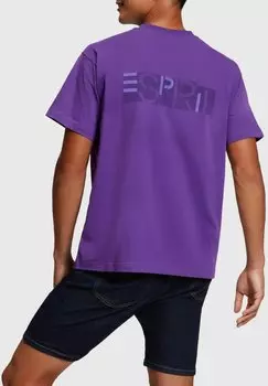 Футболка с принтом Esprit, темно-сиреневый