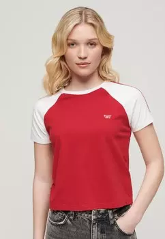 Футболка с принтом ESSENTIAL LOGO RETRO Superdry, цвет barn door red optic