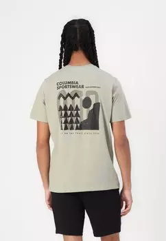 Футболка с принтом EXPLORERS CANYON BACK TEE Columbia, зеленый