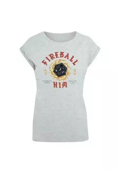 Футболка с принтом FIREBALL DICE 86 ABSOLUTE CULT, светло-серый