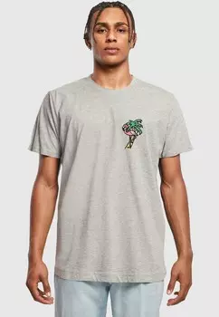 Футболка с принтом FLAMINGO TEE Mister Tee, светло-серый