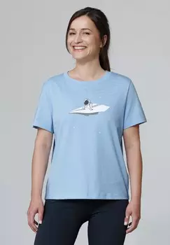 Футболка с принтом FLY ME TO THE MOON watapparel, светло-голубой