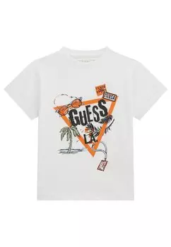 Футболка с принтом FRONTLOGO Guess, белый
