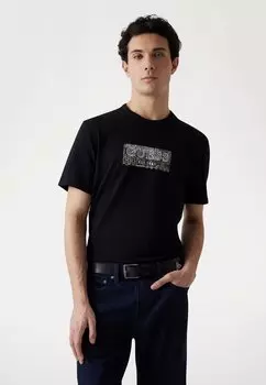 Футболка с принтом FRONTLOGO Guess, черный