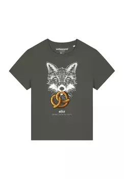 Футболка с принтом FUCHS watapparel, хаки