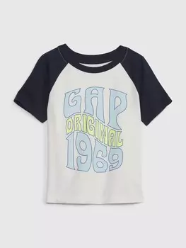 Футболка с принтом Gap, белый