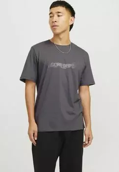 Футболка с принтом GEDRUCKT RUNDHALS Jack & Jones, серый