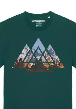 Футболка с принтом GEOMETRIC LANDSCAPE watapparel, темно-зеленый