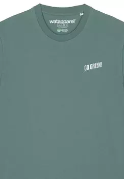 Футболка с принтом GO GREEN watapparel, темно-зеленый
