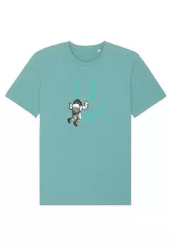 Футболка с принтом GRAFFITI ASTRONAUT Watapparel, цвет teal monstera