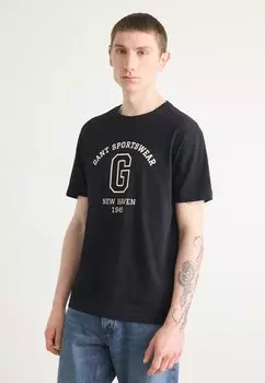 Футболка с принтом GRAPHIC GANT, черный